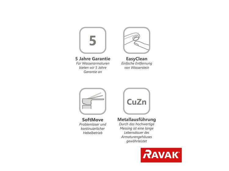 Dřezová/umyvadlová stojánková páková baterie chrom - Ravak Classic CL 016.00