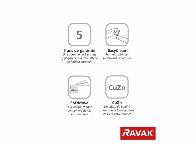 Dřezová/umyvadlová stojánková páková baterie chrom - Ravak Classic CL 016.00