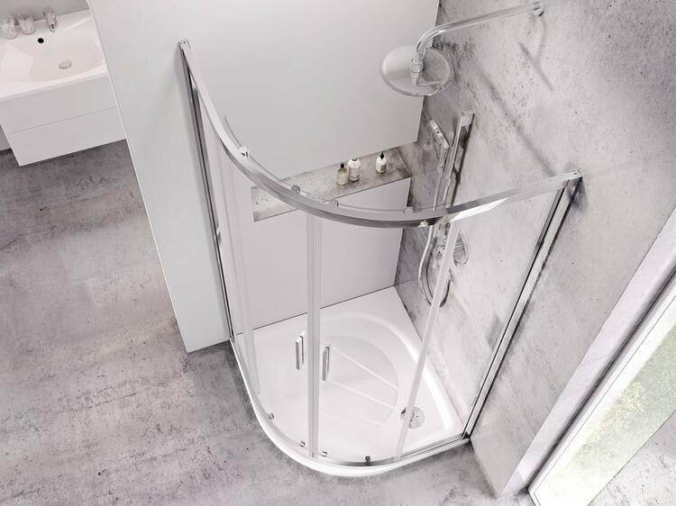 Čtvrtkruhová sprchová vanička z litého mramoru 80 cm – Ravak Elipso Pro XA234401010