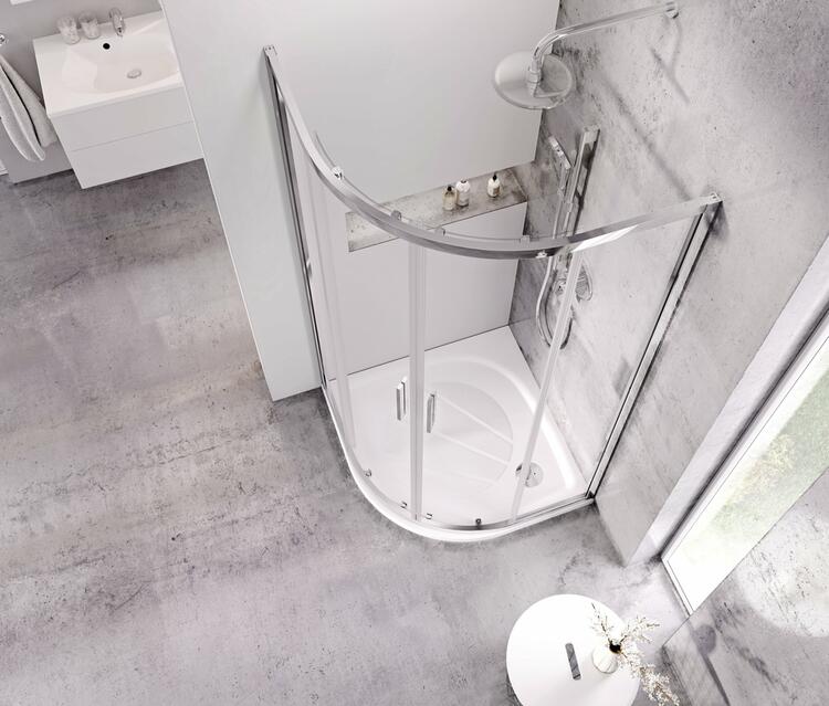 Čtvrtkruhová sprchová vanička z litého mramoru 90 cm – Ravak Elipso Pro XA237701010