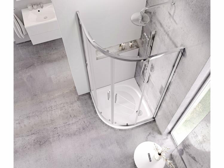 Čtvrtkruhová sprchová vanička z litého mramoru 100 cm - Ravak Elipso Pro