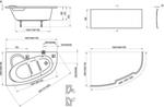 Asymetrická/rohová akrylátová vana 150x100 P - Ravak Asymmetric