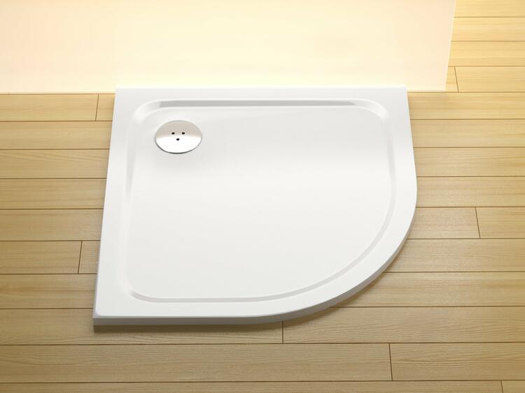 Čtvrtkruhová sprchová vanička z litého mramoru 90 cm – Ravak Elipso Pro Chrome XA247701010
