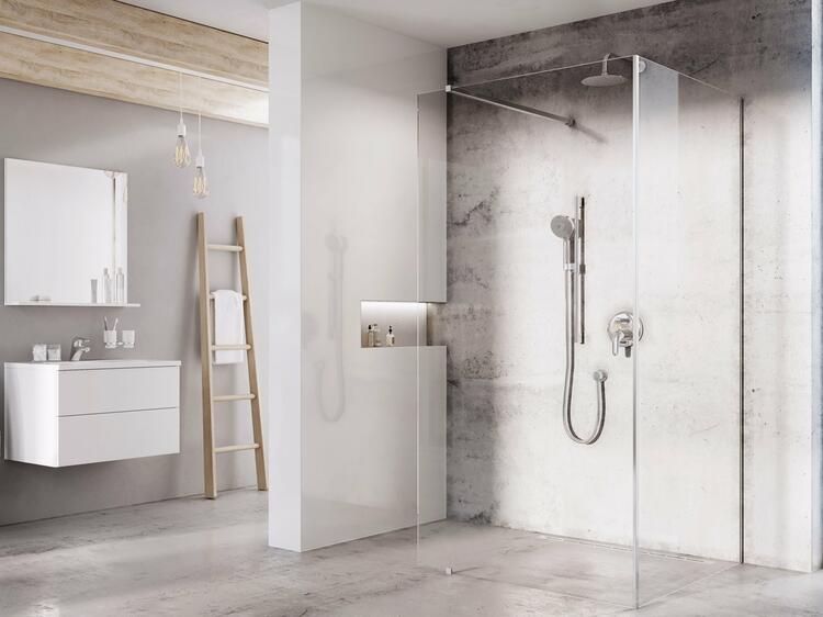 Sprchová stěna Walk-in Corner 110/80 cm lesk/transparent – Ravak GW1CD4C00Z1