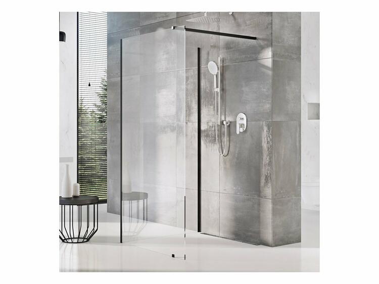 Sprchová stěna Walk-in Corner 110/80 cm černá/transparent – Ravak GW1CD4300Z1