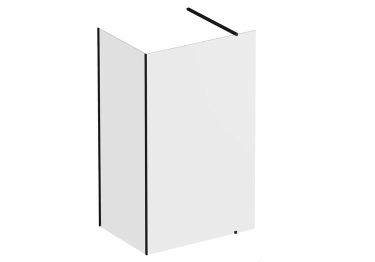 Sprchová stěna Walk-in Corner 120/80 cm černá/transparent – Ravak GW1CG4300Z1