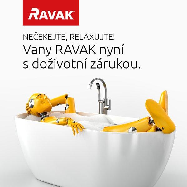 Obdelníková akrylátová vana 170x75 - Ravak Formy 01 Slim