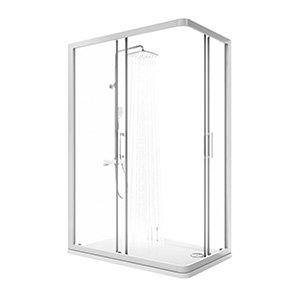 Sprchové dveře 140 cm bílá + transparent - Ravak 10DP4
