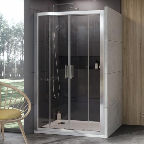 Sprchové dveře 130 cm satin + transparent - Ravak 10DP4