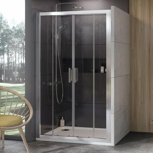 Sprchové dveře 140 cm satin + transparent - Ravak 10DP4