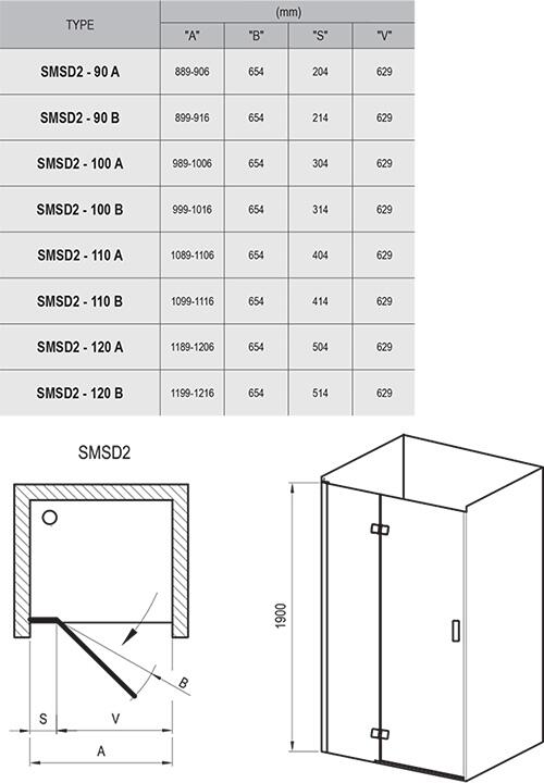 Sprchové dveře 90 cm (B) L chrom + transparent - Ravak SMSD2