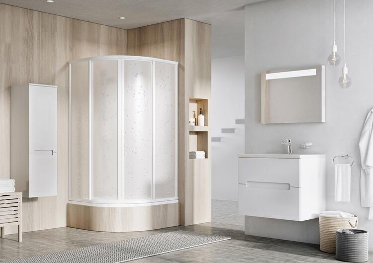 Čtvrtkruhová akrylátová sprchová vanička 90 cm – Ravak Sabina A217001020