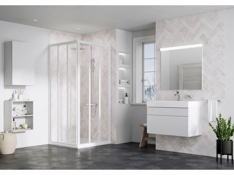 Sprchové dveře 75 cm bílá + transparent - Ravak ASRV3
