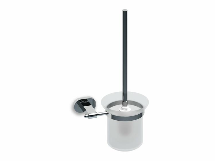 Držák s nádobkou a WC štětkou (sklo) - Ravak CR 410.00