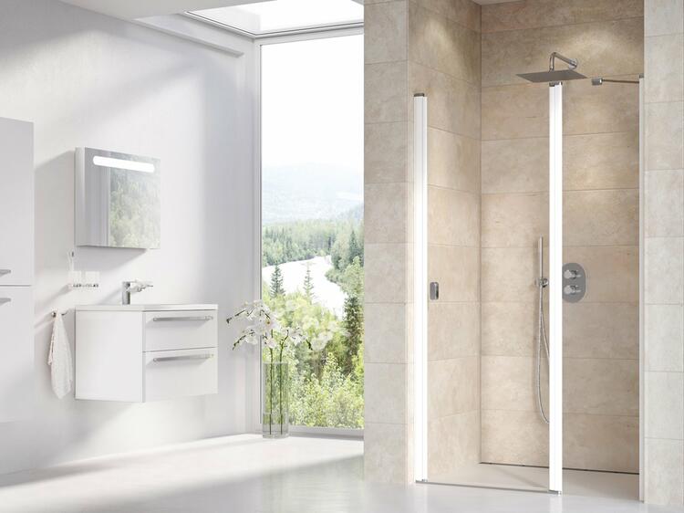 Sprchové dveře 120 cm bílá + transparent - Ravak CSD2