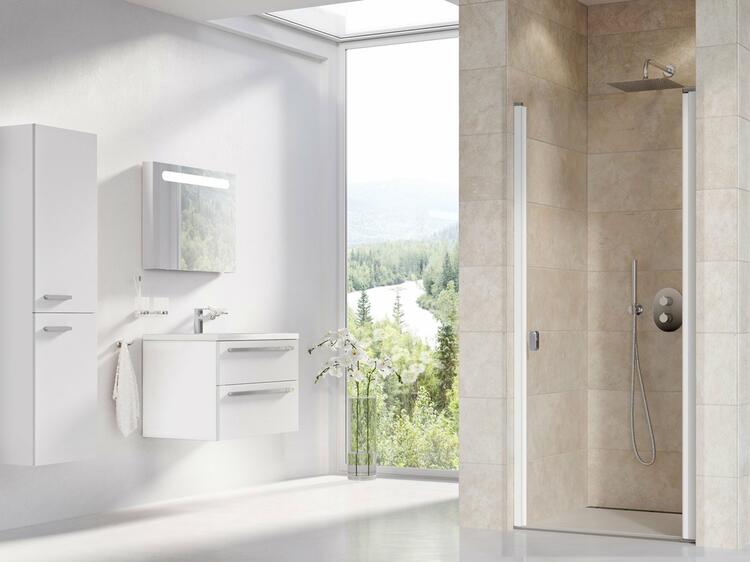 Sprchové dveře 80 cm bílá + transparent - Ravak CSD1
