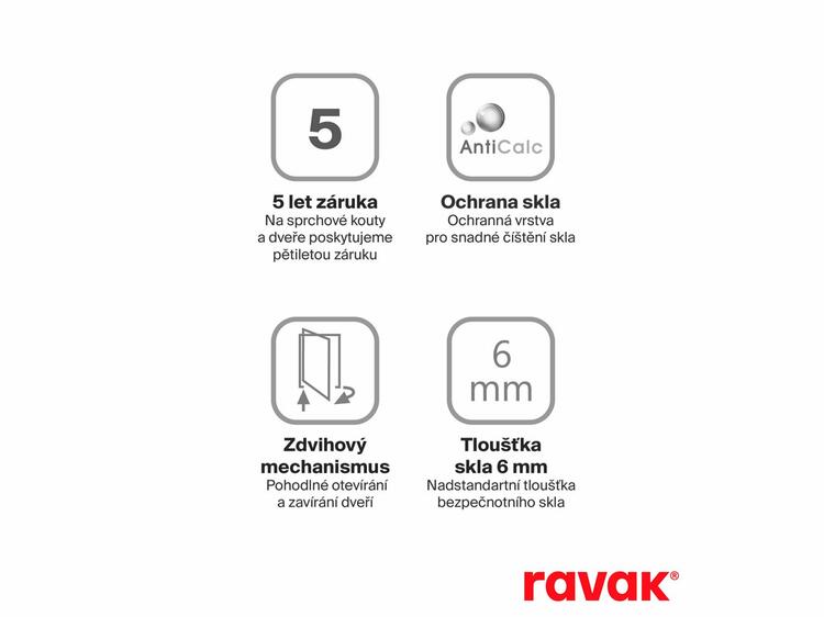 Sprchový kout čtvrtkruhový 90 cm chrom + transparent - Ravak SMSKK4