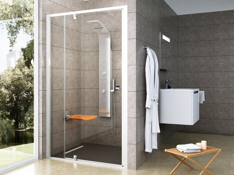 Sprchové dveře 100 cm bílá + transparent - Ravak PDOP2
