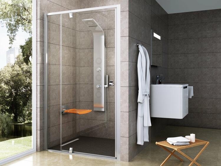 Sprchové dveře 100 cm satin + transparent - Ravak PDOP2