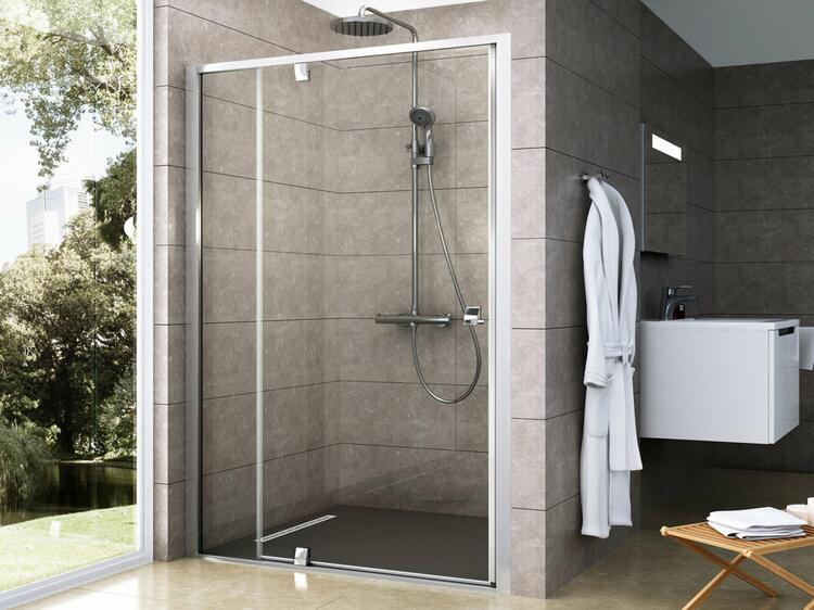 Sprchové dveře 110 cm satin + transparent - Ravak PDOP2