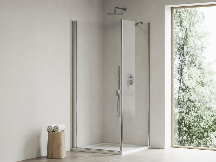 Čtvercová sprchová vanička z litého mramoru 80 cm – Ravak Perseus Pro Chrome XA044401010