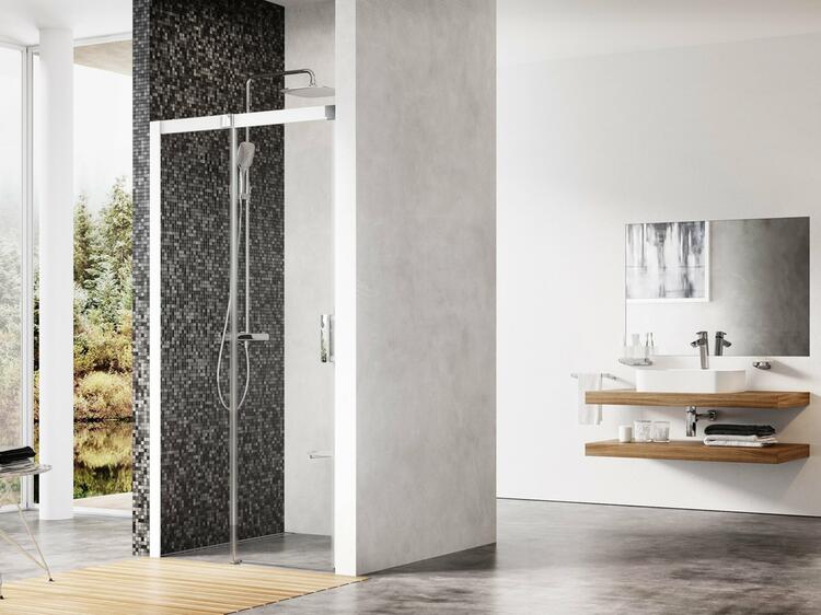 Sprchové dveře 100 cm L bílá + transparent - Ravak MSD2