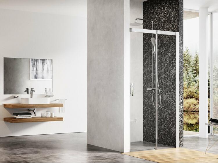 Sprchové dveře 110 cm P satin + transparent - Ravak MSD2