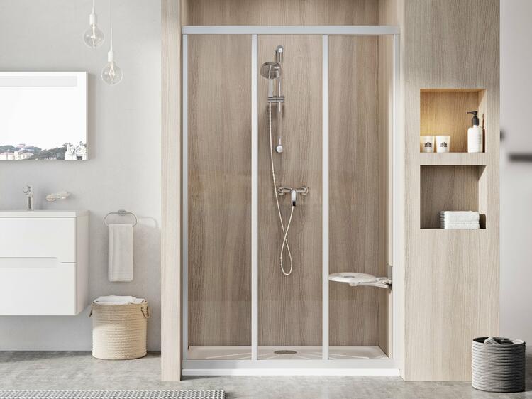 Sprchové dveře 80 cm satin + transparent - Ravak ASDP3