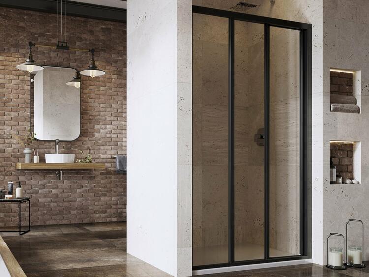Sprchové dveře 80 cm černá + transparent - Ravak ASDP3