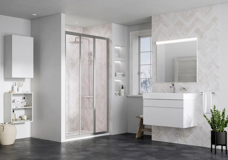 Sprchové dveře 100 cm satin/transparent – Ravak ASDP3 00VA0UR2Z1