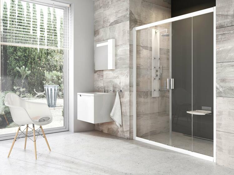 Sprchové dveře 120 cm bílá + transparent - Ravak BLDP4