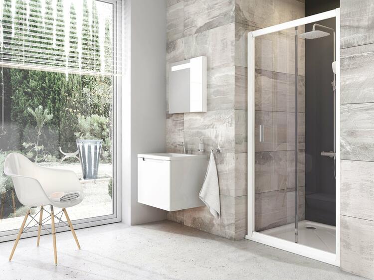 Sprchové dveře 100 cm bílá + transparent - Ravak BLDP2