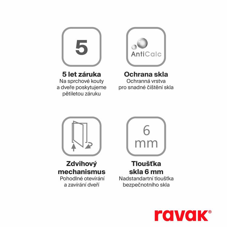 Sprchový kout čtvrtkruhový 90 cm černá/transparent – Ravak BLSCP4 X3BM70300Z1