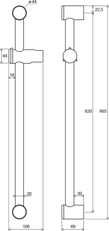 Sprchová tyč s posuvným držákem 60 cm - Ravak 972.00