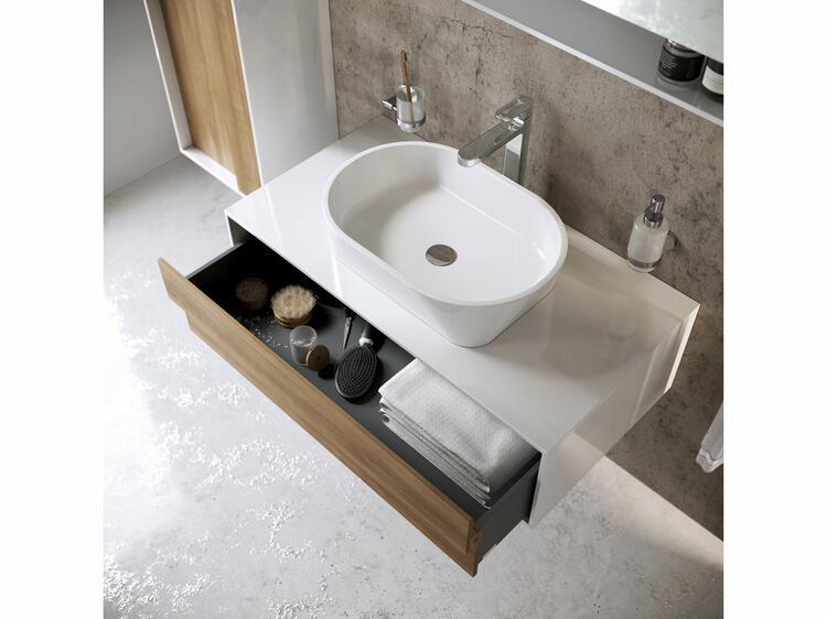 Koupelnová skříňka bez umyvadla bílá/bílá - Ravak SD Step 1000