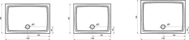 Obdélníková sprchová vanička z litého mramoru 120x90 - Ravak Gigant Pro Flat