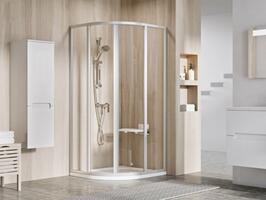 Sprchový kout čtvrtkruhový 90 cm satin + transparent - Ravak SKCP4 | Více -