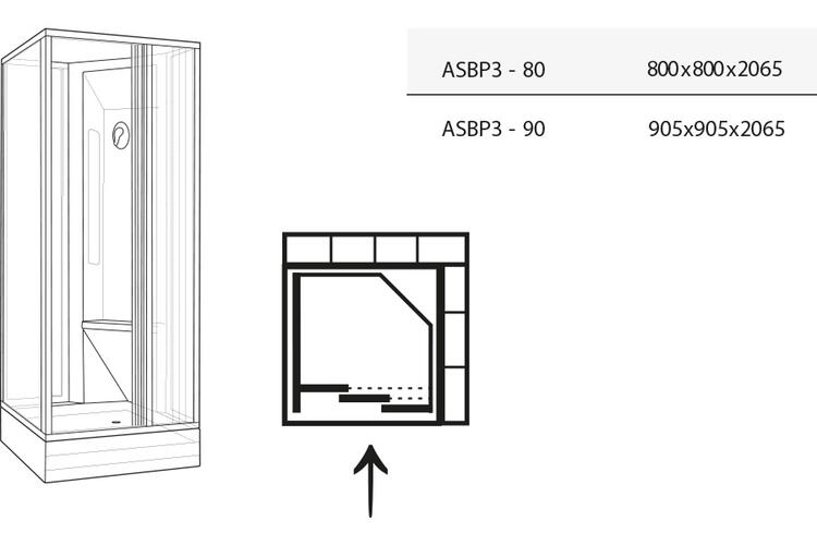 Sprchový kout čtvercový 80 cm bílá + transparent (4 díly) - Ravak ASBP3