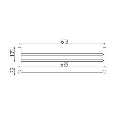 Držák na ručníky dvojitý, 64 cm – Nimco Bormo BR 11061D-26