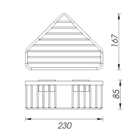 Drátěná polička rohová 230 mm – Nimco Kibo Ki 14003-26