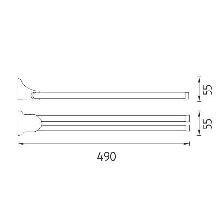 Držák na ručníky otočný, 49 cm – Nimco Monolit MO 4096-26