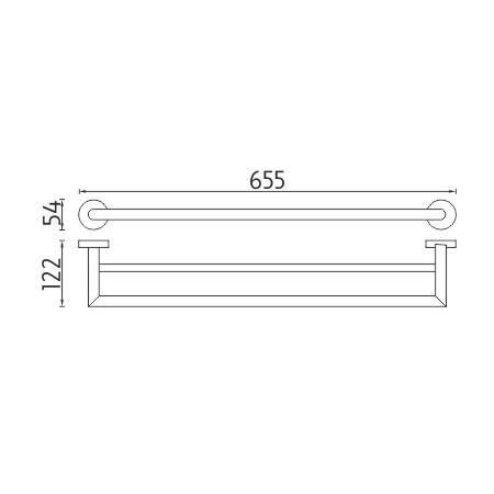 Držák na ručníky dvojitý, 66 cm – Nimco Unix UN 13061DA-26