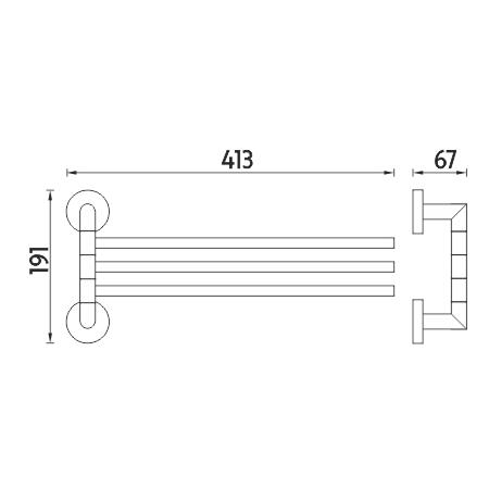 Držák na ručníky otočný, 41 cm – Nimco Unix UN 13096-3-26