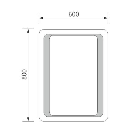 Zrcadlo s led osvětlením, 800x600 mm - Nimco Série 5000