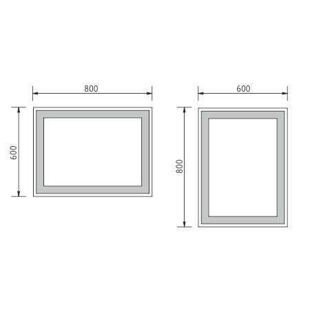 Zrcadlo s LED osvětlením, 600x800 mm - Nimco Série 6000