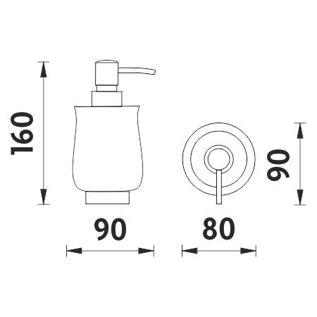 Dávkovač tekutého mýdla, pumpička plast – Nimco Lada stojánková 1031LA-65