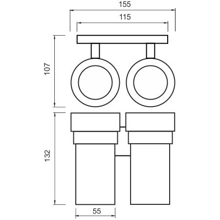 Držák sklenek dvojitý – Nimco Keira KE 22058DW-26