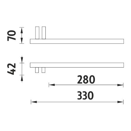 Držák na ručníky pravý do nábytku – Nimco Keira KE 22060AP-26