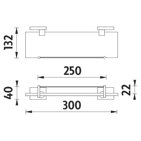 Police s ohrádkou 30 cm – Nimco Keira KE 22091BX-30-26
