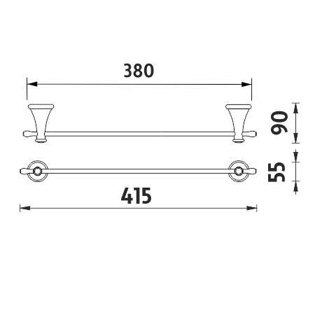 Držák na ručníky, 42 cm, staroměď – Nimco Lada LA 19035-80